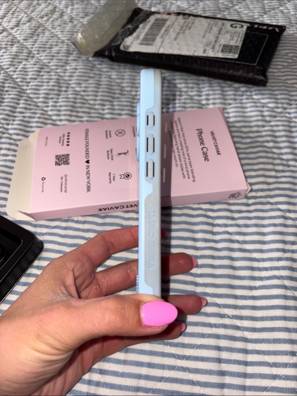 Velvet Caviar Soft-Touch Light Blue Phone Case - Picture 2 of 5